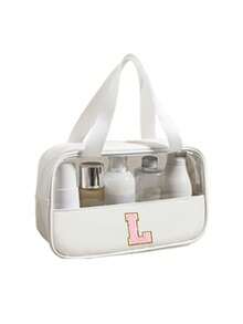 1 túi đựng đồ vệ sinh cá nhân đa năng bằng PVC, túi đựng mỹ phẩm PVC trong suốt, túi trang điểm dung tích lớn, túi trang điểm tự thiết kế chữ cái, túi đựng đồ du lịch chống thấm nước, túi đựng mỹ phẩm du lịch tối giản với nhãn dán chữ cái, thích hợp đựng mỹ phẩm, nước hoa, đi biển, trường học, phòng tắm, lễ hội, Ngày của Mẹ, Giáng sinh, món quà tuyệt vời cho mẹ, gia đình, bạn bè, túi đựng đồ vệ sinh cá nhân du lịch unisex, túi trang điểm phòng tắm. - Nhiều màu - Xem 39