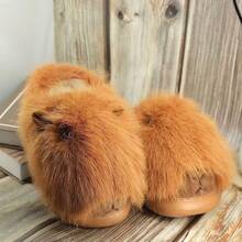 圣诞礼物，新款时尚保暖拖鞋，可爱仓鼠毛绒保暖室内/室外家居拖鞋，情侣保暖拖鞋，闺蜜节礼物，小狗图案，嘉年华礼物，派对装饰 - 駝色 - 查看 8