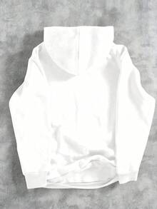 Tween Girl A Thick And Warm Hooded Sweatshirt, Suitable For Young Students' Children's Clothing In Autumn And Winter Long Sleeved Tops, Suitable For Both Boys And Girls To Wear On The Street/Casual/Design/Daily/Sports/College - 白色 - 查看 2