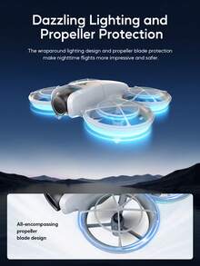 AXNEN 2026 Upgraded E69 Drone With Dual Cameras, Equipped With FPV Transmitter Remote Control, Speed Adjustment, Optical Flow Hovering, Cool Lighting, Headless Mode, One-Key 360° Flip, Easy For Beginners - Perfect Gift For Halloween And Christmas.