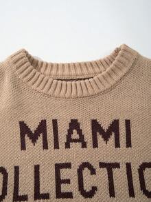 Áo len nam Andreilee dáng rộng, chất liệu nhẹ, cổ tròn, in họa tiết, thích hợp cho mùa xuân, thu và đông. - màu nâu - Xem 6