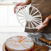 Cake Portion Cutter Cake Portion Marker Round Cake Slicer Double Sided Cake Portion Marker 10 Or 12 Pieces (White 26.8 Cm /10.6 In Diameter) - 白色 - 查看 1