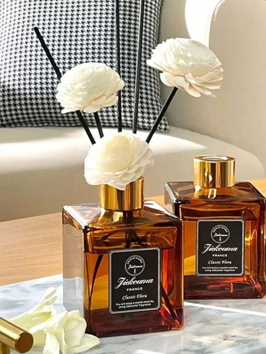 1 buc. Odorizant de cameră de 50 ml cu 5 bețișoare parfumate, potrivit pentru dezodorizarea băii, parfum pentru dormitor, decor pentru casă, sticlă de sticlă, dreptunghiular, fără pene, ulei esențial cu parfum de lungă durată, ideal pentru eliminarea mirosurilor, cadou de Ziua Îndrăgostiților, aromaterapie, difuzor, parfum pentru casă, odorizant pentru casă