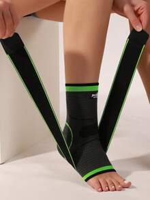 JINGBA SUPPORT 1 Piece Breathable Compression Ankle Support Sleeve – Elastic Foot Protector For Running, Basketball, Cycling & Daily Use For Men Women - Green - View 4
