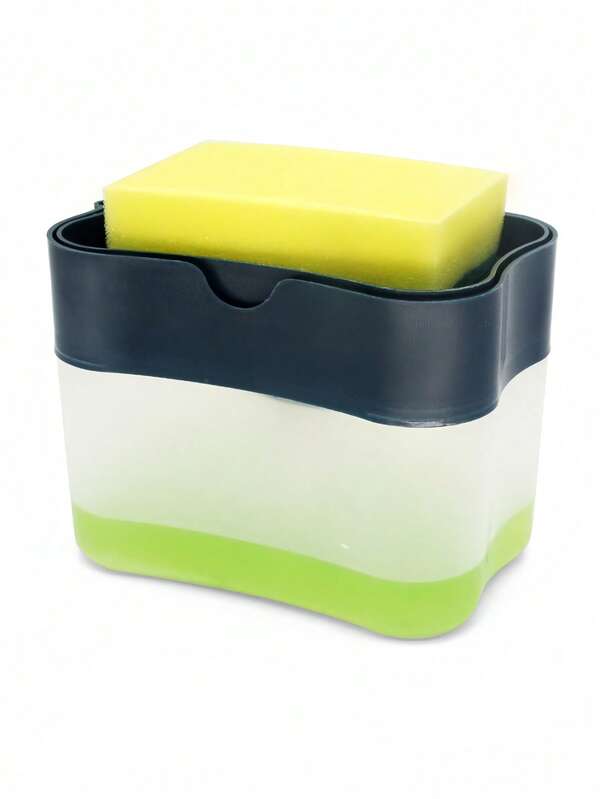 موزع صابون وحامل إسفنجة لحوض المطبخ وسطح العداد، موزع سائل غسيل الأطباق