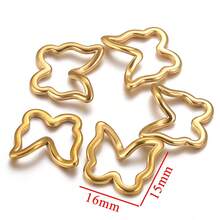 5 件时尚 304 不锈钢 18K 镀金镂空心形泪珠蝴蝶花朵星星珠宝吊坠适合手工制作女士不锈钢珠宝吊坠 DIY 珠宝制作项链手链耳环配件吊坠 - 彩色 - 查看 29