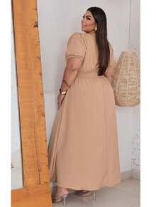 Women's Casual Long Dress - 米色 - 查看 2