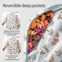 1 pieza Babero impermeable de manga larga y fácil de limpiar, para niños y niñas de 6 a 36 meses, lavable a máquina - Multicolor - Ver 4