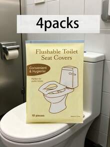 20/30/40/50/60/70/80/90/100片装，10片/包一次性马桶座垫，水溶性便携式马桶座垫，便携式旅行和商务马桶垫，马桶盖，飞机旅行、露营必备配件，浴室用品，浴室用品 - 白色 - 查看 38