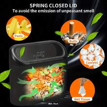 1pc Car Trash Can + 1 Roll (15pcs) Trash Bags, Mini Car Trash Can, Waterproof, Portable, Space-Saving, Car Storage Box, Car Sorting Box, Car Essential Accessory