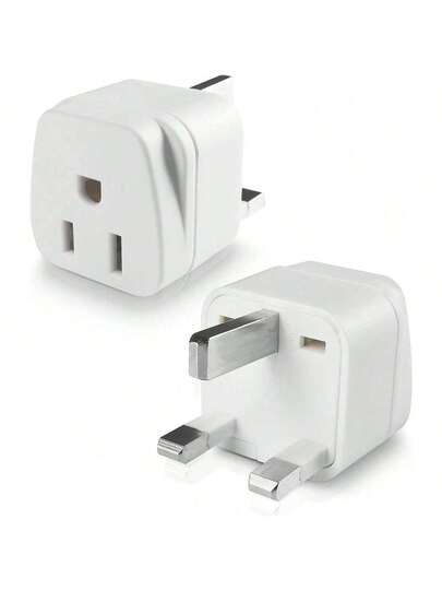 1 件美国至英国插头适配器，2/3 针美国至 3 针旅行适配器，美国至英国适配器，美国加拿大墨西哥日本至英国接地转换器电源适配器（1 包白色）