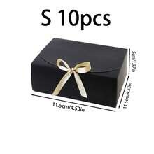 10pcs/5pcs/2pcs - White/Black/Pink/Brown Gift Box With Lid, Gift Box With Ribbon For Bridesmaid Proposal Box, Gift Box For Wedding, Birthday Gift, Shower Party And Other Parties, Valentine's Day Gifts, Valentine Day,Packaging, Birthday, DIY Making, Beauty Storage BOX - Black - View 15
