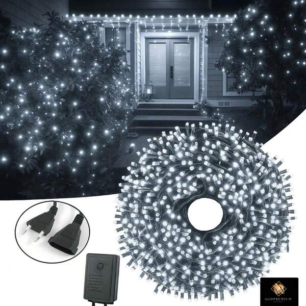 160/230/410 Cold White LEDs, Christmas LED String Lights, 14.5m–20.5m-32.5m Extra Long, Cold White Fairy Lights For Indoor & Outdoor Decoration" Christmas Tree Light With 8 Modes & End-To-End Connectors, LED Christmas Tree Lights, Fairy String Lights, Festival Decoration String Lights, Decoration For Holiday, Party, Wedding.