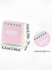 1 pieza Calendario de escritorio 2026, calendario de escritorio simple y fresco, calendario de escritorio mini de dibujos animados - Una pieza - Ver 8