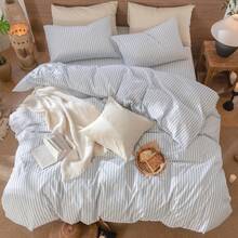 3件套土耳其棉质梭织羽绒被套装 | 羽绒被套和枕套，现代卧室床上用品，135*200厘米，150*200厘米，200*200厘米，200*220厘米，220*240厘米 - 奶油白 - 查看 4