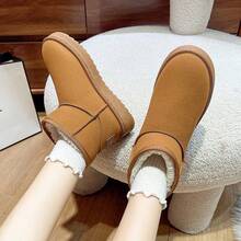 Botas de Neve Femininas, Novos Modelos de Inverno com Reforço Térmico, Uso Externo, Antiderrapante - Caramelo - Visão 4