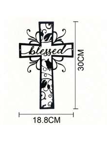 HELLOYOUNG 1件金属信仰墙饰，黑色十字架墙画，室内装饰，适用于卧室、客厅、办公室，复活节礼物，适合现代家居装饰 - 黑色 - 查看 16