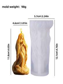 1 Khuôn nến silicon 3D hình Chúa Jesus, Đức Mẹ Maria và Thiên thần dùng để làm nến tôn giáo/thạch cao/nhựa/xà phòng thủ công DIY - Bền bỉ với các chi tiết chính xác, lý tưởng cho lễ Phục sinh/Giáng sinh/Lễ rửa tội/Đám cưới & Trang trí nhà cửa/Nhà thờ, Dễ dàng tháo khuôn - trắng - Xem 10