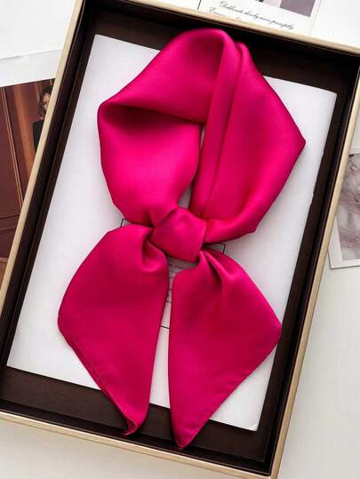1pc Solid Color Neckerchief, Women's Small Shawl Scarf Headband, 70x70cm Square Headscarf, Suitable For Dress Matching