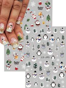 1 pezzo/2 pezzi/4 pezzi Questi adesivi per unghie in stile INS presentano una varietà di motivi natalizi affascinanti, tra cui renne, Babbo Natale, campanelle e alberi di Natale. I disegni carini e vivaci catturano perfettamente l'essenza del periodo natalizio.