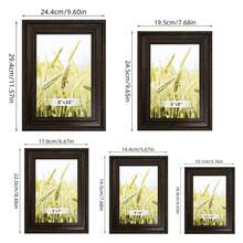 1pc/4pcs Vintage Textured Gallery Photo Frames, 3.5x5", 4x6", 5x7", 6x8", 8x10" Size Options, Suitable For Tabletop Display Or Wall Decor, Great For Display Cabinet, Fireplace, Nightstand, Entryway, Living Room (Photo Paper Included Randomly) - Brown - View 5