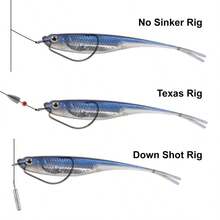 Dr.Fish 5/6pcs Fishing Soft Recall Plastic Salt Water Fork Tail Drop Shot Silicone Soft Bait Worm Spill Trout Lucky Walleye Weedless