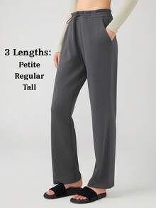 Women's Petite/Regular/Tall 3 Lengths Soft Rayon Sweatpants Breathable Pants With Adjustable Shockcord  Casual With Available Inseam - 深灰色 - 查看 11