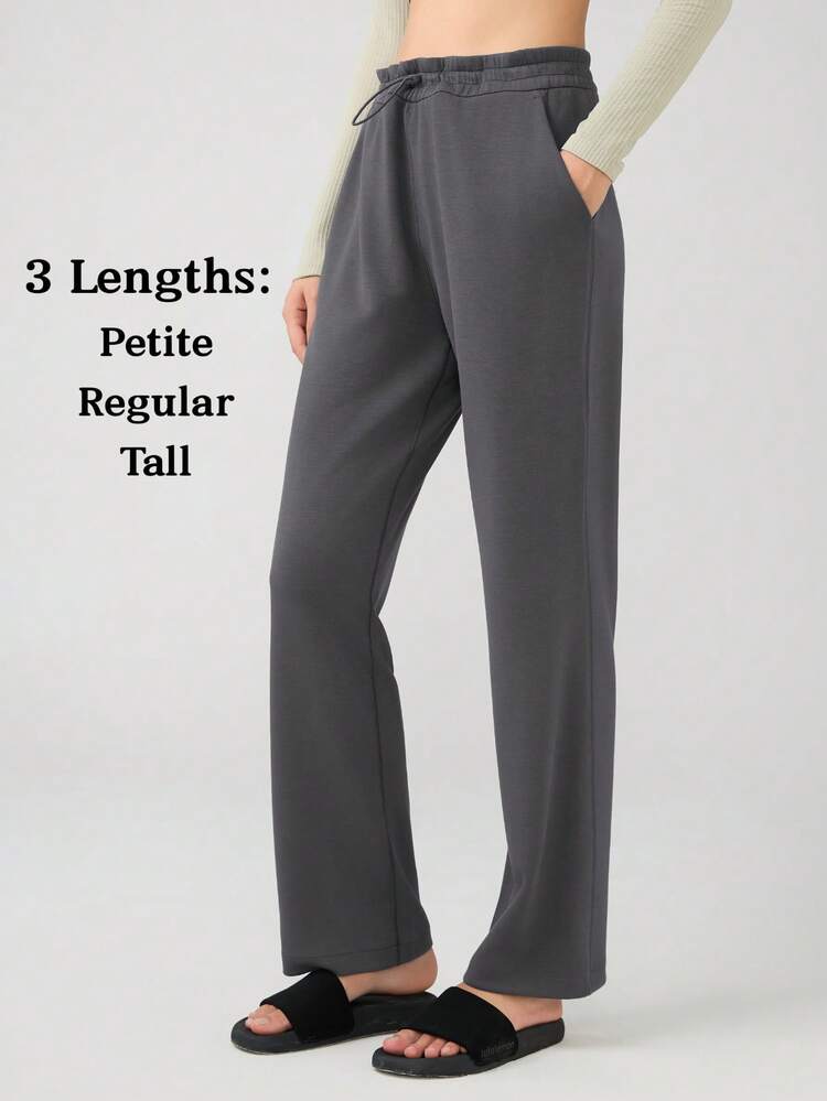 Women's Petite/Regular/Tall 3 Lengths Soft Rayon Sweatpants Breathable Pants With Adjustable Shockcord  Casual With Available Inseam - 深灰色 - 查看 11