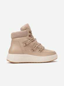 Soft Cozy Winter Boots For Women - Casual - Khaki - View 3