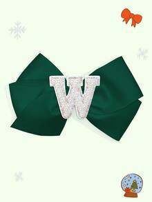 1pc 5-Inch 26pcs A-Z Pearl Letter Personalized Hair Clip For Girls, Ponytail Holder, Suitable For Holiday Party, School Graduation, First Day Of School, Classroom - Dark Green - View 31