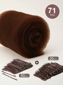 71 piezas/set Esponja de cabello color albaricoque para recogidos, horquillas y pasadores de cabello para recogidos, relleno de cabello, rosquillas de cabello para recogidos, herramienta para volumen del cabello, almohadillas de cabello, kit de peinado, kit de herramientas para el cabello, herramientas de peinado