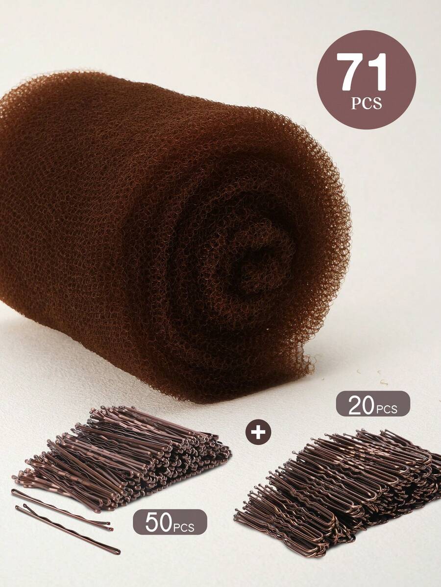 71 piezas/set Esponja de cabello color albaricoque para recogidos, horquillas y pasadores de cabello para recogidos, relleno de cabello, rosquillas de cabello para recogidos, herramienta para volumen del cabello, almohadillas de cabello, kit de peinado, kit de herramientas para el cabello, herramientas de peinado