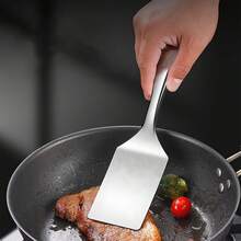 2pcs Stainless Steel Spatula Set - Baking Scraper, Flat Pancake Turner, Burger Flipper, Teppanyaki Spatula, Suitable For Tiramisu, Cookies, Pizza, Grilling, Pancakes, Multi-Functional Cooking Tools - Silver - View 10