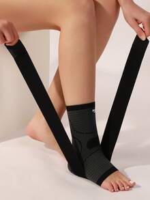 JINGBA SUPPORT 1 buah Penyangga Pergelangan Kaki Elastis dan Bernapas Unisex - Penyangga Pergelangan Kaki Kompresi Olahraga, Cocok untuk Lari, Bola Basket, dan Yoga - Hitam - View 5
