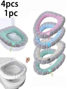 1件/2件/4件加厚马桶套，可拆卸马桶垫，针织保暖通用马桶套，可洗马桶垫，冬季柔软马桶套，马桶配件