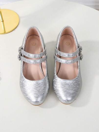 适合青少年、度假和派对的多功能高跟鞋，休闲时尚校园学生鞋，芭蕾公主风高跟鞋