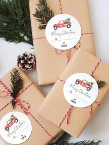 35pc Or 63pc Personalized Christmas Stickers, Supporting Text Customization, With A Size Of 4x4 Cm, Made Of PVC Material, Waterproof And Wear-Resistant, Suitable For Various Occasions.