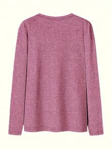 Women'S Casual Crew Neck Long Sleeve Sweatshirt, Festive Happy New Year Firework Print, Knit Polyester Blend With Medium Stretch, All Season Comfort Fit Toplong Sleeve Tops Long-Sleeved T-Shirt Winter Clothes For Women Fall Clothes For Women Christmas Outfit Women Christmas Decor Shirt - 深灰色 - 查看 8