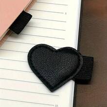 1pc Piece Self-Adhesive Heart-Shaped Pen Clip, Waterproof Leather Writing Pen Clip, Portable Pen Clip, Home Study Reading Book Self-Adhesive Sticky Notes Clip, Notebook Accessories Pen Clip,School Teacher Office Supplies Stuff,Bible Study Supplies Notebook Book,Back To School Supplies,Burn Book,Planner Journal Notebook