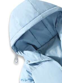 Men's Jacket, Simple Solid Color Hooded Jacket, Fashion Comfortable Casual Sports Outerwear, Large Pocket Design Sports Jacket - Blue - View 4