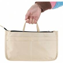 ¡RecomendadoBTSKY - Organizadores de bolsas impresas para el interior de la bolsa, divisores de bolsas de alta capacidad con 13 bolsillos y asa, color beige¡Top de Temporada - Beige - Ver 6
