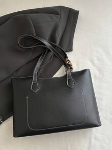 New Luxury Graphic Pattern Versatile Women Shoulder Tote Bag - Black - View 8
