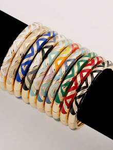 1 pieza Brazalete estilo vintage chapado en oro con esmalte, brazalete dorado, accesorio de joyería para mujeres y niñas, adecuado para la Gala Met, festivales de música, fiestas de lujo, regalo de coleccionista de lujo