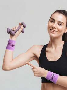 Custom Sports Wristbands, Custom Name Wristbands, Moisture-Wicking Wristbands For Women, Customizable Name, Suitable For Tennis, Basketball, Running, Yoga, Gym, Fitness Accessories, Exquisite, Simple, High-Quality Customization, Multi-Color - Multicolor - View 3