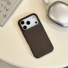 1PC Solid Color Design TPU Artificial Leather Fashion Phone Case, Compatible With IPhone 17, 16, 15, 14, 13, 12, 17Air, Plus And Pro Max Series, With Anti-Skid, Shock Absorption, Protection, And Durability, Is Suitable For Halloween Or Christmas Gift Autumn Phone Case. - Đỏ - Xem 2