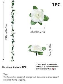 1/3/5PCS Artificial Flowers Rose Vine Wedding Site Decoration Home Bedroom, Wedding Decorations, Living Room, Bathroom Wall Hanging Decoration Materials Outdoor Garden School Birthday Party Supplies Valentine's Day Decoration New Year Home Decor Christmas Decorations Room Decor Christmas