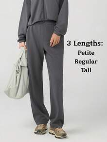 Women's Petite/Regular/Tall 3 Lengths Soft Rayon Sweatpants Breathable Pants With Adjustable Shockcord  Casual With Available Inseam - 深灰色 - 查看 1