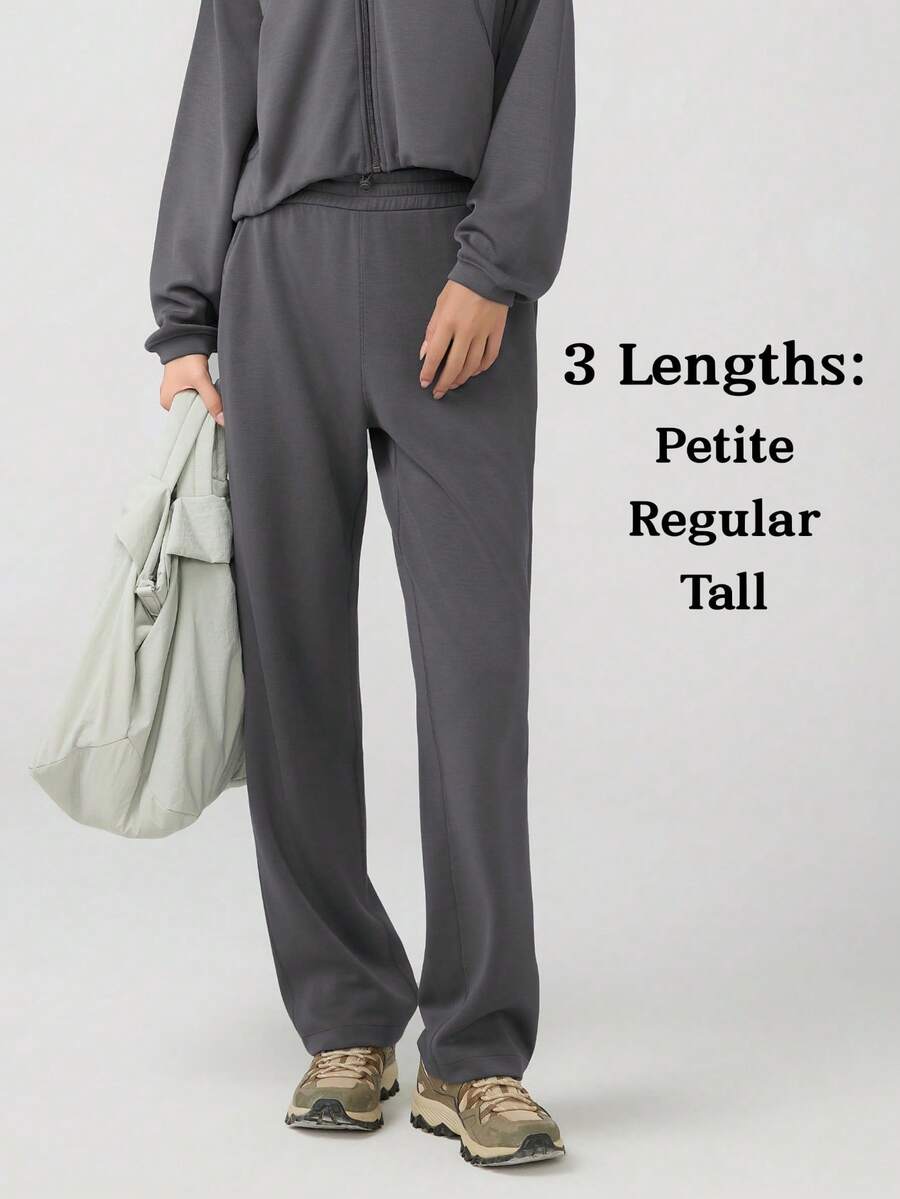 Women's Petite/Regular/Tall 3 Lengths Soft Rayon Sweatpants Breathable Pants With Adjustable Shockcord  Casual With Available Inseam - 深灰色 - 查看 1