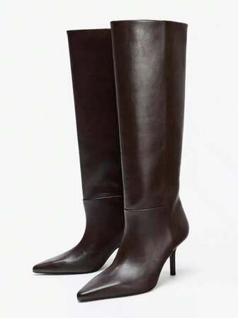Fall/Winter Pointed Toe Fashionable Versatile Suede Leather Thigh-High Boots,Kitten Heel Boots,Party