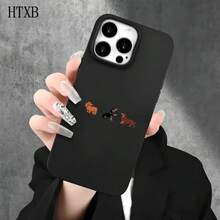 Fundas y carcasas protectoras con diseño de tres cachorros y orificios grandes, compatibles con las series 16 Pro, 16, 15 Pro, 14, 14 Plus/14 Pro, 13, 13 Pro, 12 Pro y 11/11 Pro. Regalos para cumpleaños y celebraciones. - Negro - Ver 3